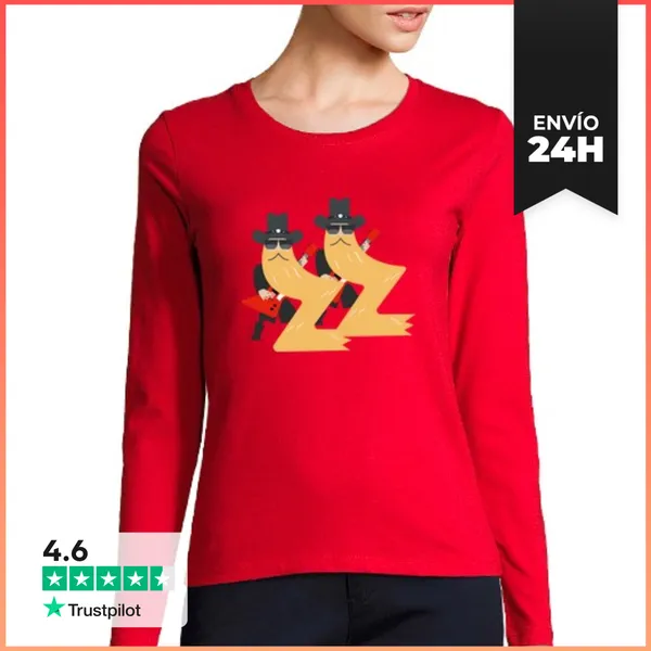 Camiseta Mujer Manga Larga Zz Top LaTostadora