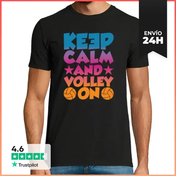 Camiseta Hombre Clásica Keep Calm And Volley On LaTostadora