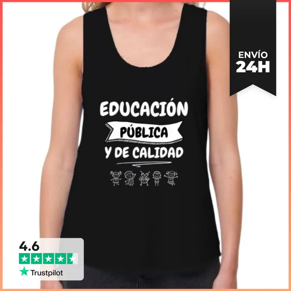 Camiseta Mujer Sin Mangas, Loose Fit Educación Pública Y De