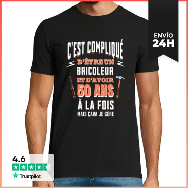 Camiseta Hombre Clásica Regalo De Manitas Del 50 Cumpleaños