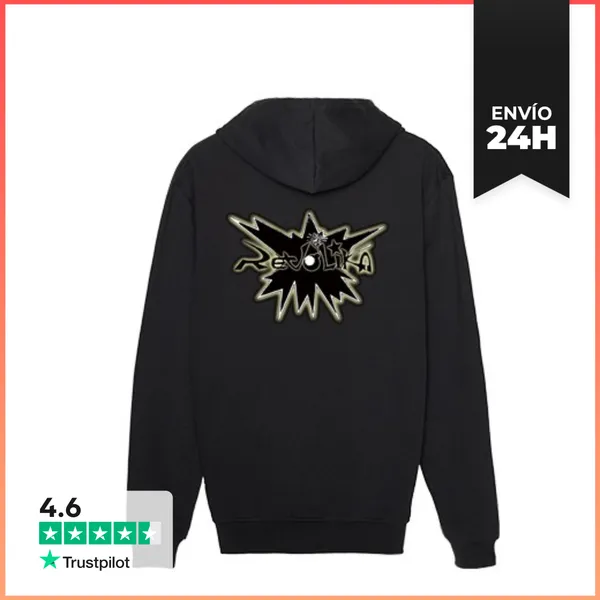Sudadera Unisex Con Capucha Logo Revolika En La Espalda