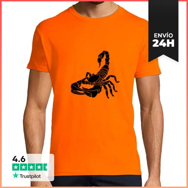 Camiseta Hombre Clásica Camiseta De Escorpión Para Hombre Negro