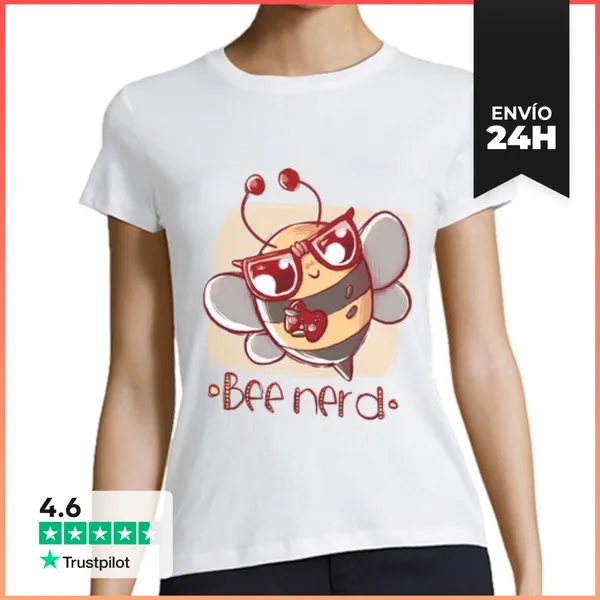 Camiseta Mujer Clásica Abeja Nerd LaTostadora