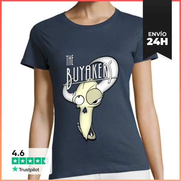 Camiseta Mujer Clásica The Buyakers Entidad Cuernos Calavera M