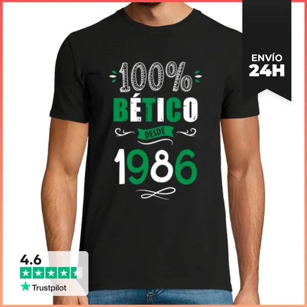 Camiseta Hombre Clásica 100 X 100 Bético Desde 1986 LaTostadora