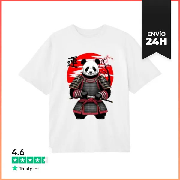 Camiseta Oversize Lindo Panda Samurái LaTostadora