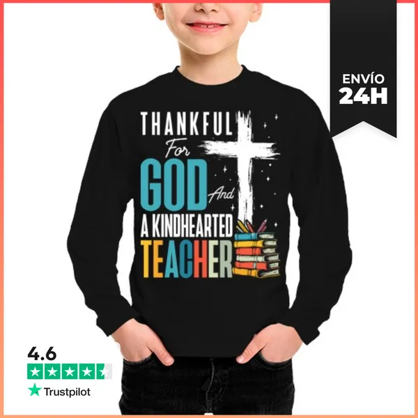 Camiseta Manga Larga Para Niños Educación Del Maestro Dios