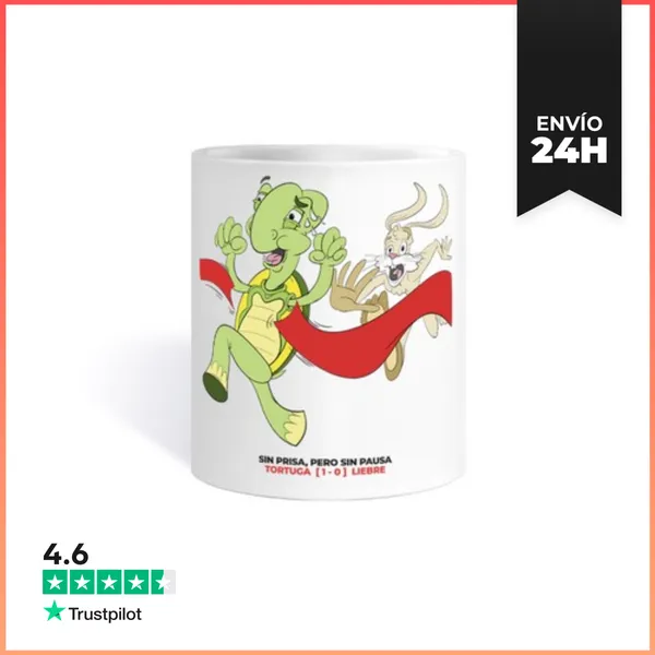 Taza LA LIEBRE Y LA TORTUGA LaTostadora