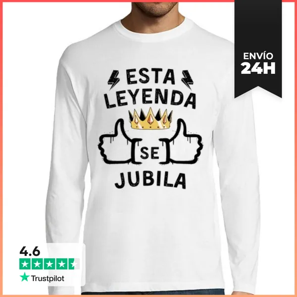 Camiseta Hombre Manga Larga Esta Leyenda Se Jubila Abuelo