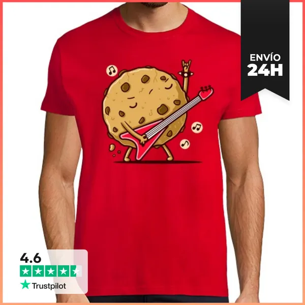 Camiseta Hombre Clásica Cookies And Rock LaTostadora