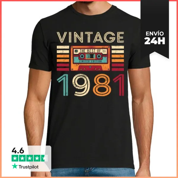 Camiseta Hombre Clásica Vintage 1981 LaTostadora