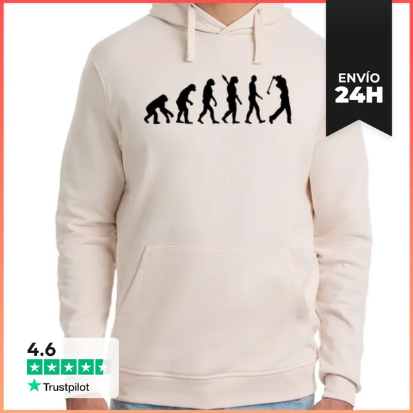 Sudadera Unisex Con Capucha Jugador De Golf Evolution LaTostadora