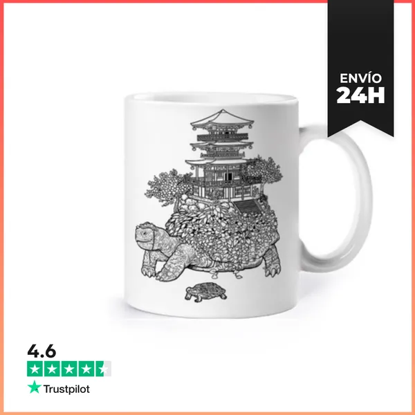 Taza Minimalist Temple Turtle LaTostadora