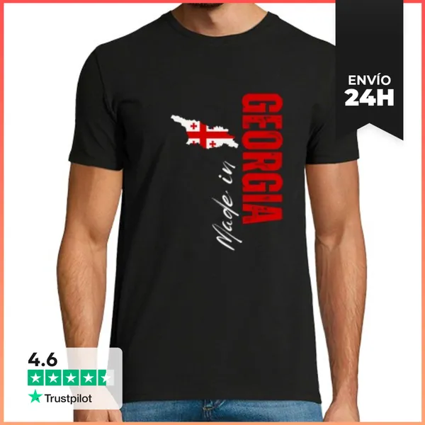 Camiseta Hombre Clásica Hecho En Georgia, Orgullo Georgiano