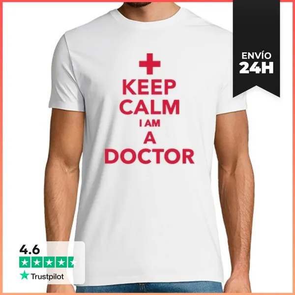Camiseta Hombre Clásica Mantener La Calma Im Un Doctor