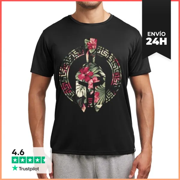 Camiseta Deportiva Hombre Spartan Flowers LaTostadora