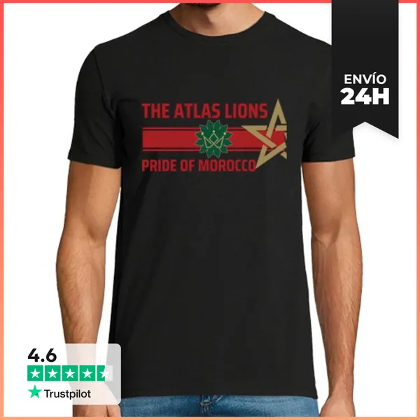 Camiseta Hombre Clásica Los Leones Del Atlas LaTostadora