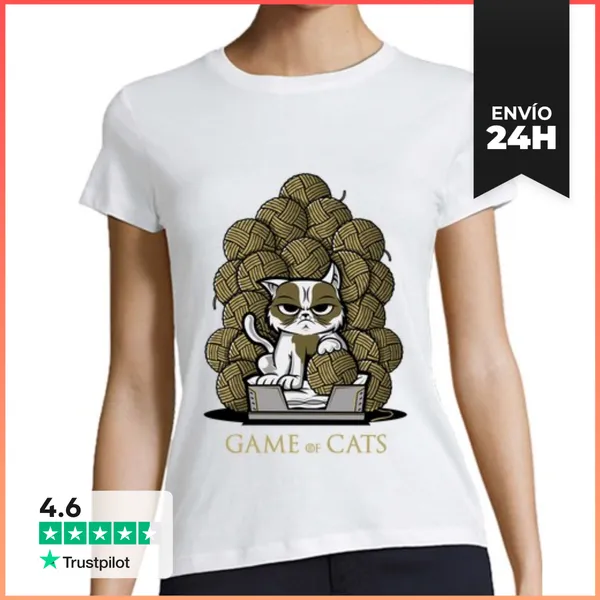 Camiseta Mujer Clásica Game Of Cats LaTostadora