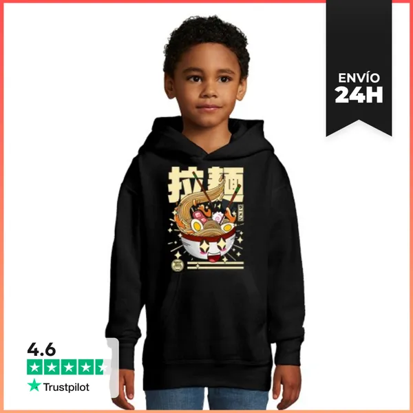 Sudadera Para Niños Con Capucha Ramen Extra Lindo LaTostadora