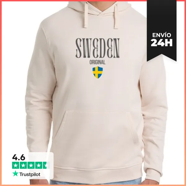Sudadera Unisex Con Capucha Orgullo Sueco, Hecho En Suecia