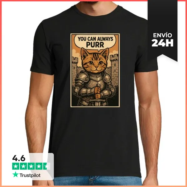 Camiseta Hombre Clásica Cat Fighter LaTostadora