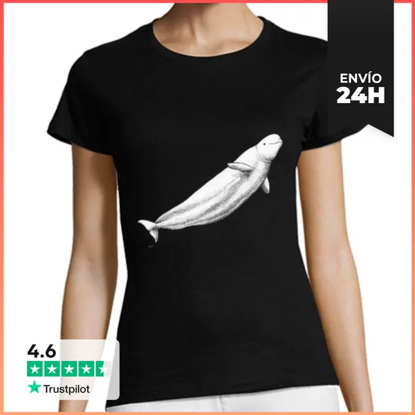 Camiseta Mujer Clásica Beluga Ballena Blanca Camiseta Mujer,