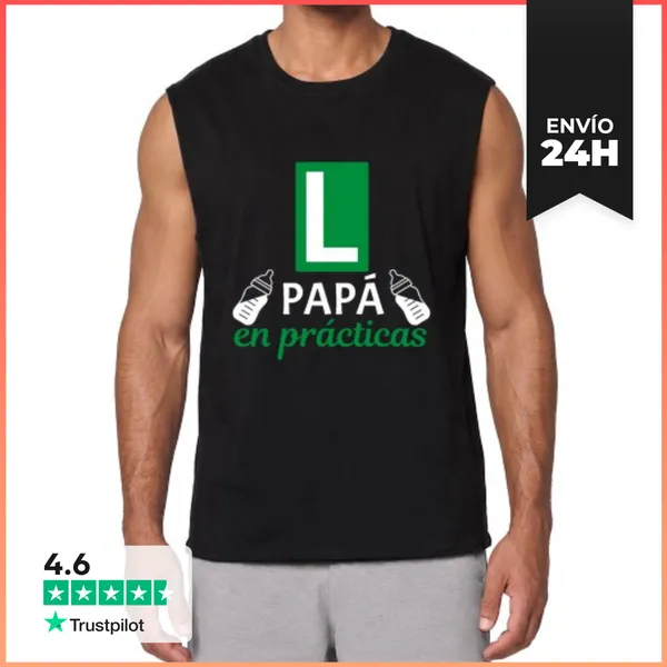 Camiseta Sin Mangas Papa En Practicas Divertida Futuro Papa
