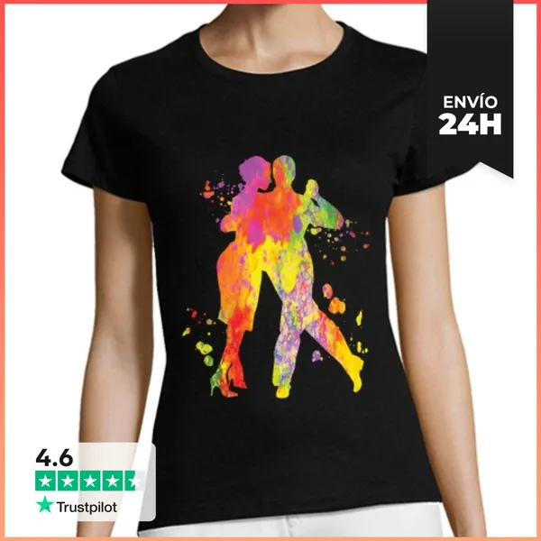 Camiseta Mujer Clásica Tango Argentino Bailando Milonga Vals