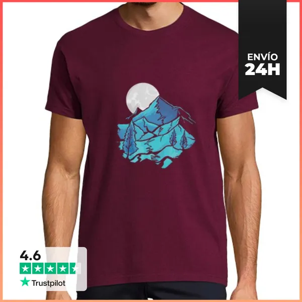 Camiseta Hombre Clásica Paisaje Nocturno LaTostadora