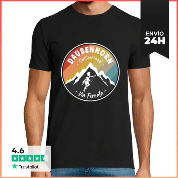 Camiseta Hombre Clásica Vía Ferrata Daubenhorn Suiza LaTostadora