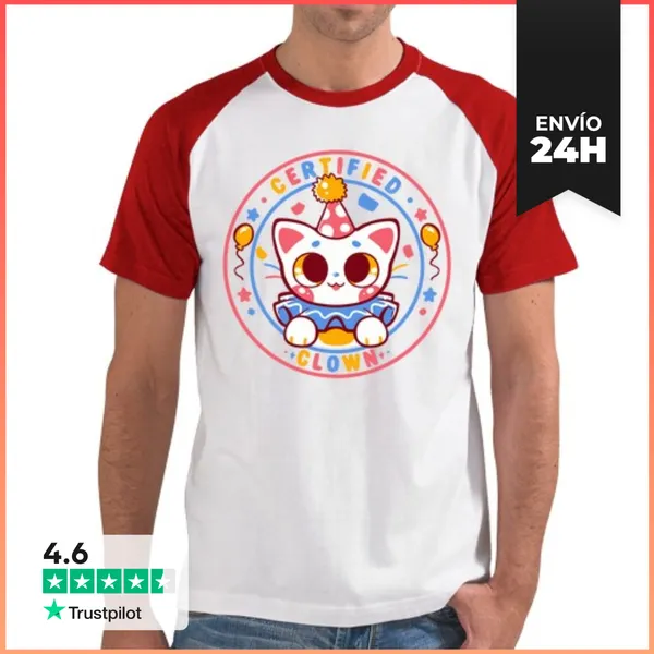 Camiseta Hombre, Estilo Béisbol Payaso Certificado - Camiseta Con