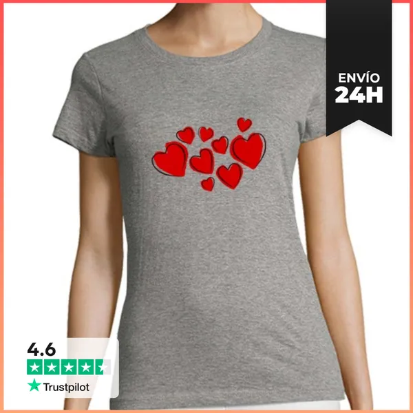 Camiseta Mujer Clásica Hearts LaTostadora