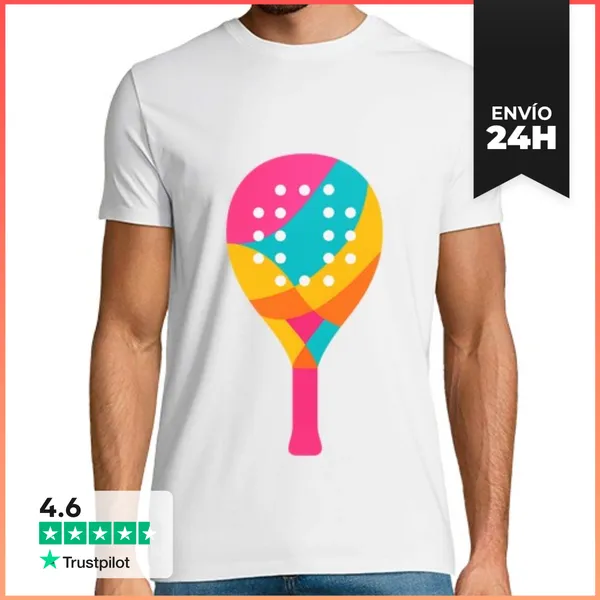 Camiseta Hombre Clásica Pala De Pádel Pop Art LaTostadora