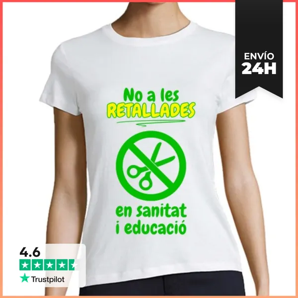 Camiseta Mujer Clásica No A Les Retallades En Sanitat I Educació