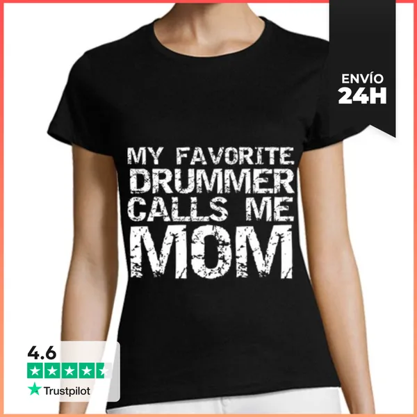 Camiseta Mujer Clásica Mamá De La Línea De Tambores De La Banda