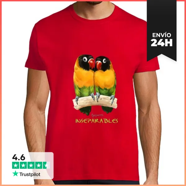 Camiseta Hombre Clásica Inseparables Agapornis LaTostadora