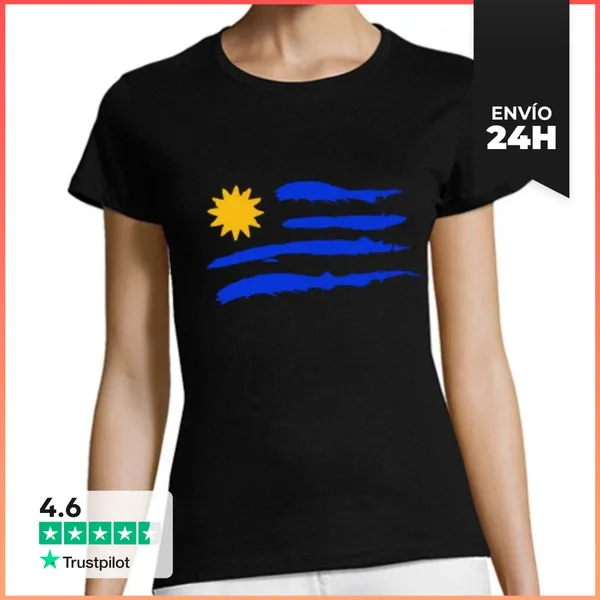 Camiseta Mujer Clásica Bandera De Uruguay LaTostadora