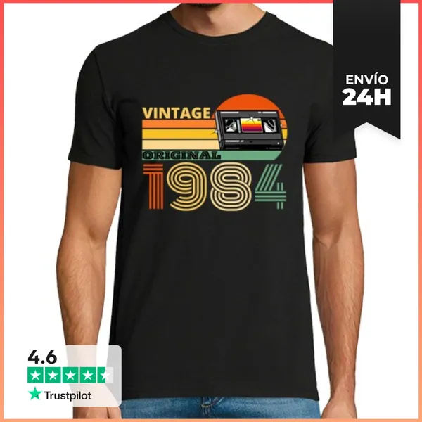 Camiseta Hombre Clásica 1984 Cinta De Video LaTostadora