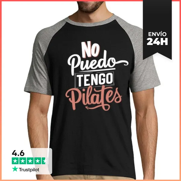 Camiseta Hombre, Estilo Béisbol No Puedo Tengo Pilates