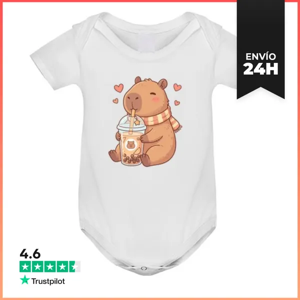 Body Bebé Capibara Kawaii Boba LaTostadora