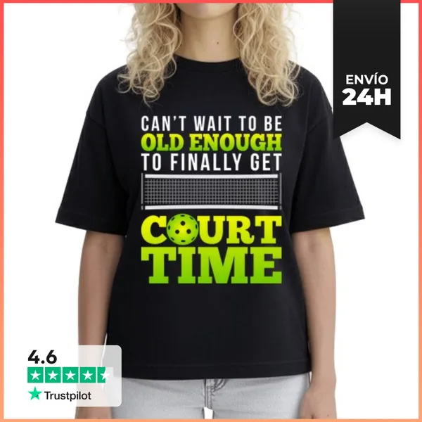 Camiseta Mujer Boxy Jugador De Pickleball Tiempo En La Cancha