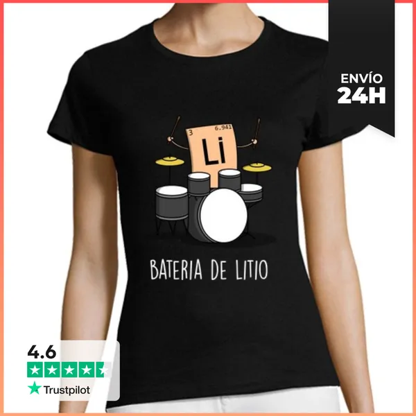 Camiseta Mujer Clásica Bateria De Litio Black LaTostadora