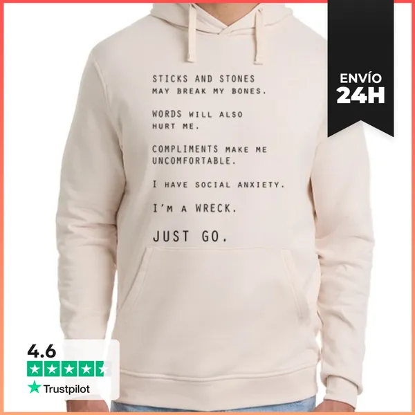 Sudadera Unisex Con Capucha Hilarante Ansiedad Social Incómoda