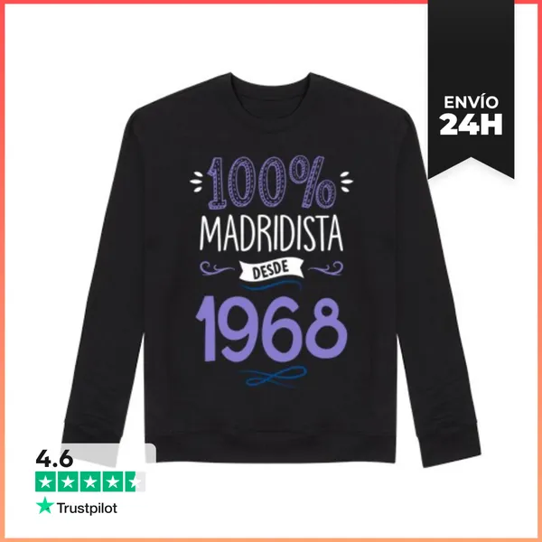Sudadera Unisex 100% Madridista Desde 1968 LaTostadora