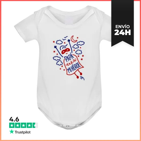 Body Bebé Papá Eres Mi Héroe Regalos Dia Padre Bebe LaTostadora