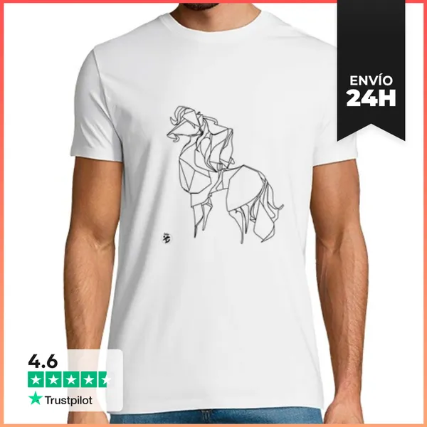Camiseta Hombre Clásica Caballo Ukiyo_e LaTostadora