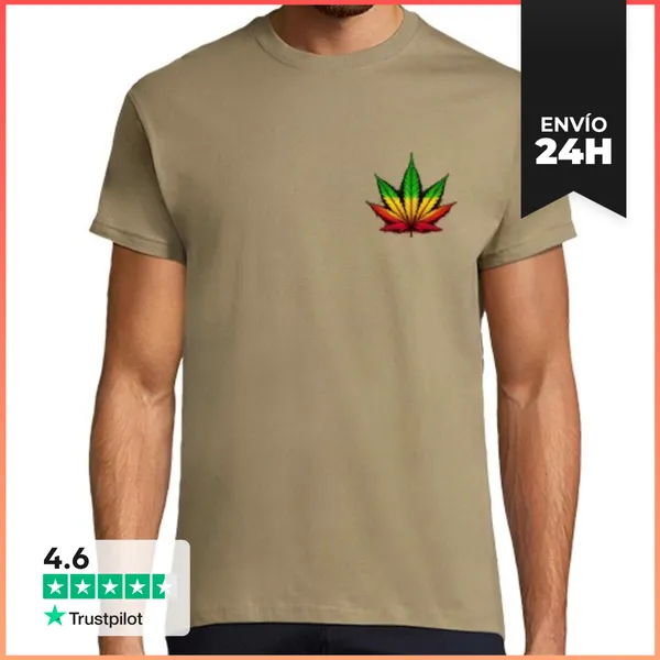 Camiseta Hombre Clásica Marijuana Tricolor LaTostadora