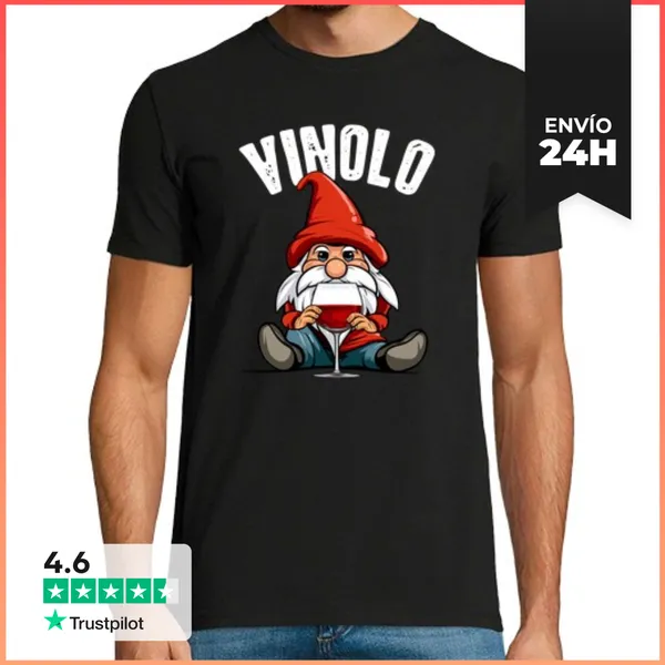 Camiseta Hombre Clásica Nano Vinolo Divertidos Amantes Del Vino