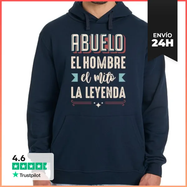 Sudadera Unisex Con Capucha Abuelo, El Hombre, El Mito, La