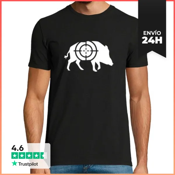Camiseta Hombre Clásica Punto De Mira De Jabalí LaTostadora